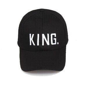 KING. Baseball Cap Black, White‎ Letters, Hip Hop, Stylish, Party, Photo, Queen